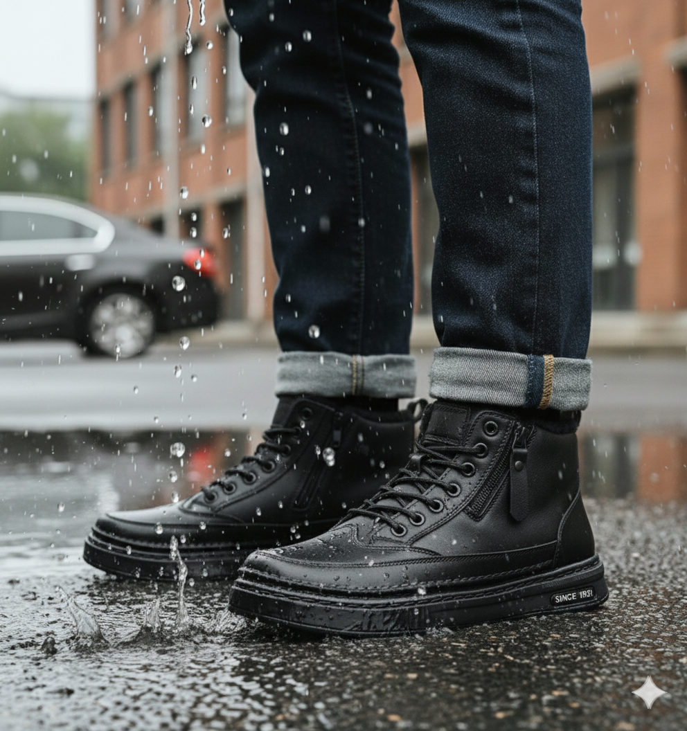 NordicBoot – Herren Winterstiefel waterproof & warm - Schwarz